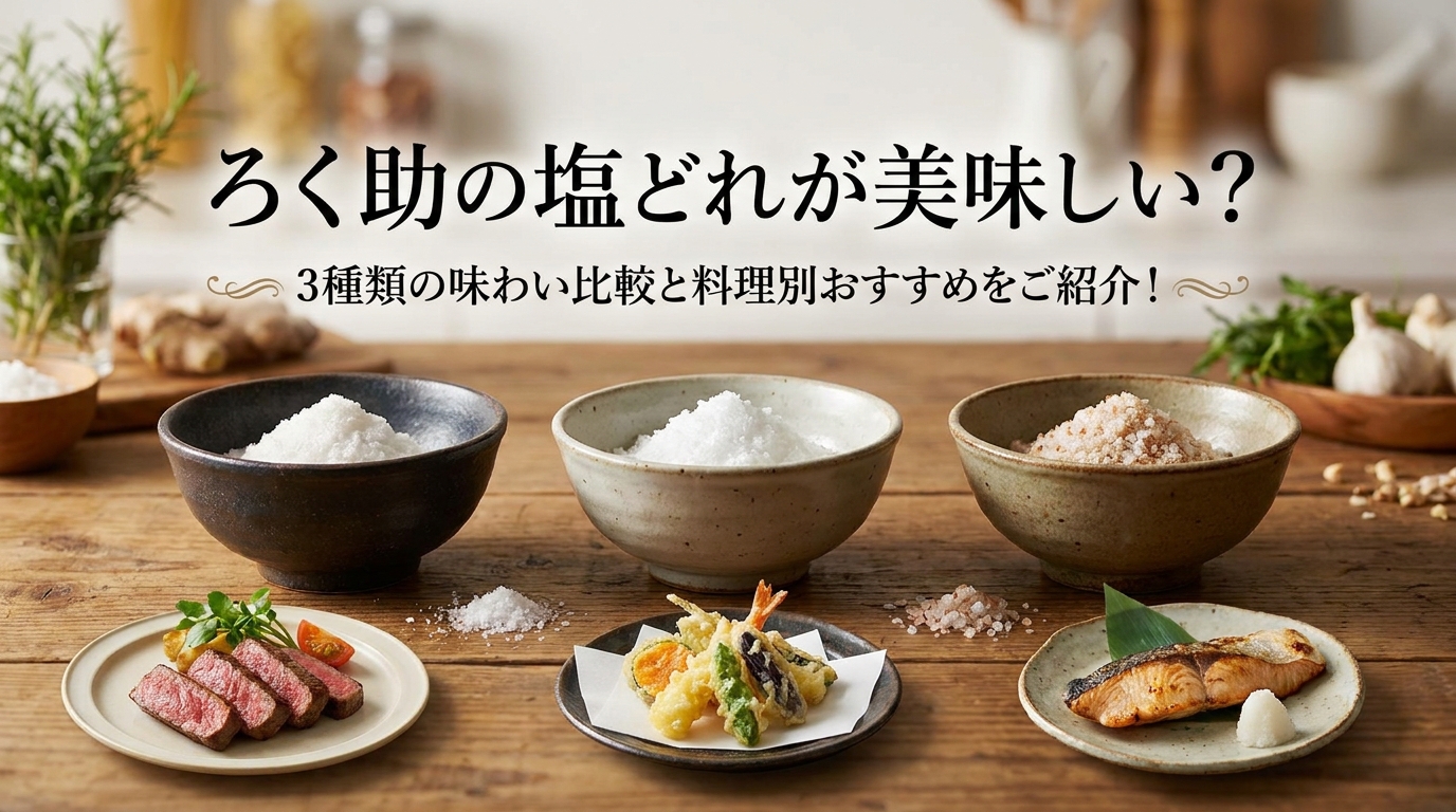 ろく助の塩どれが美味しい？3種類の味わい比較と料理別おすすめをご紹介！