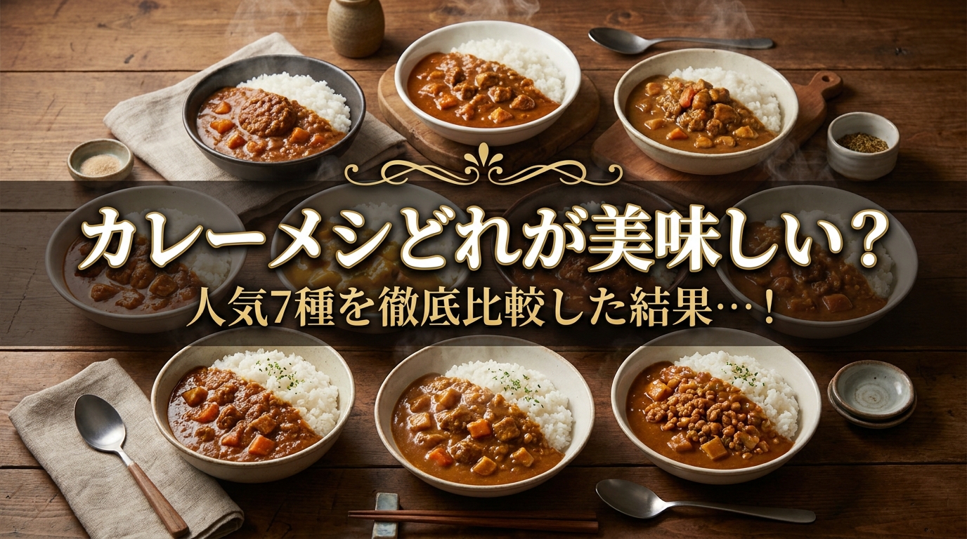 カレーメシどれが美味しい?人気7種を徹底比較した結果…!
