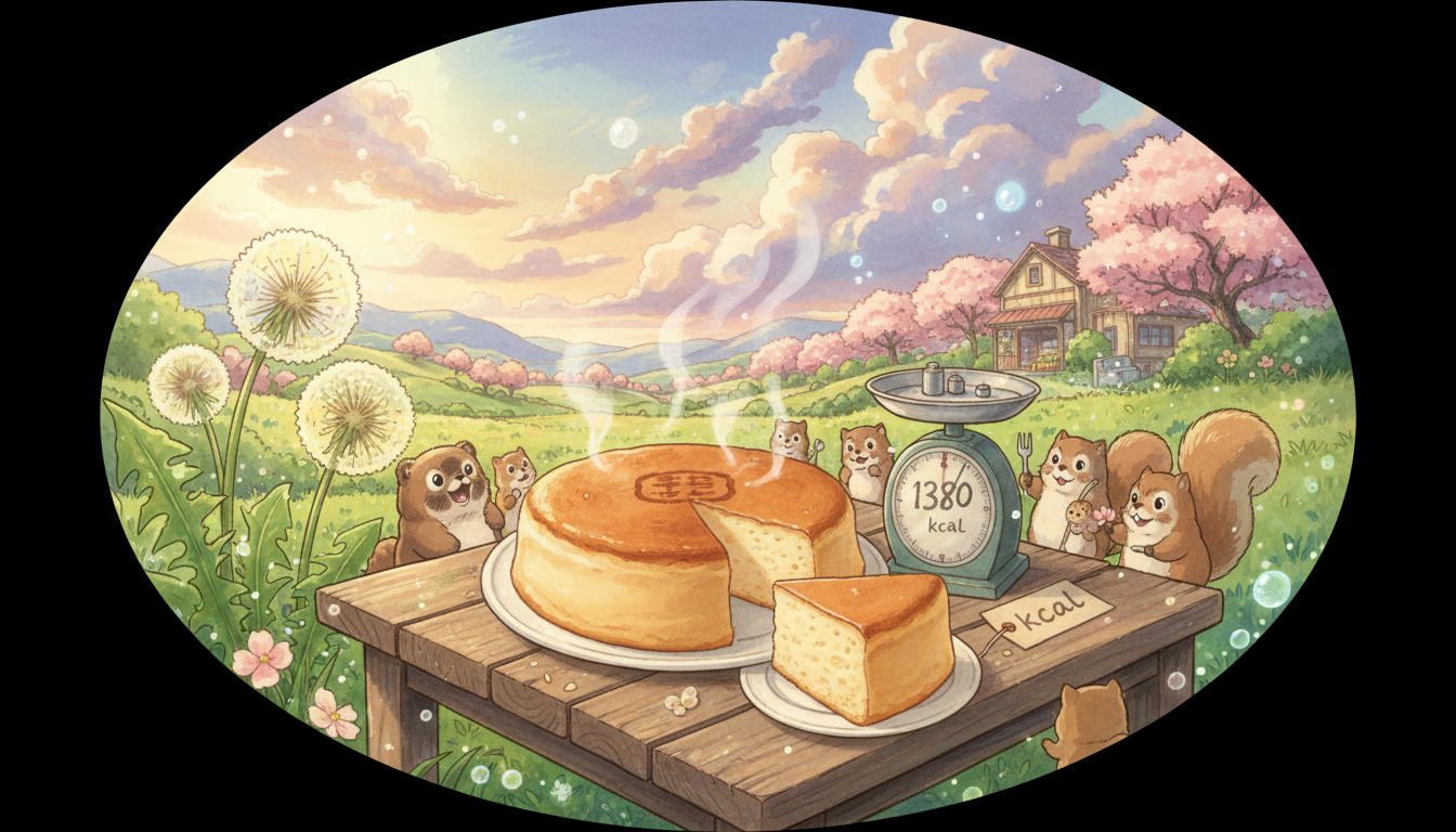 りくろーおじさんのチーズケーキは1ホール1380kcalです