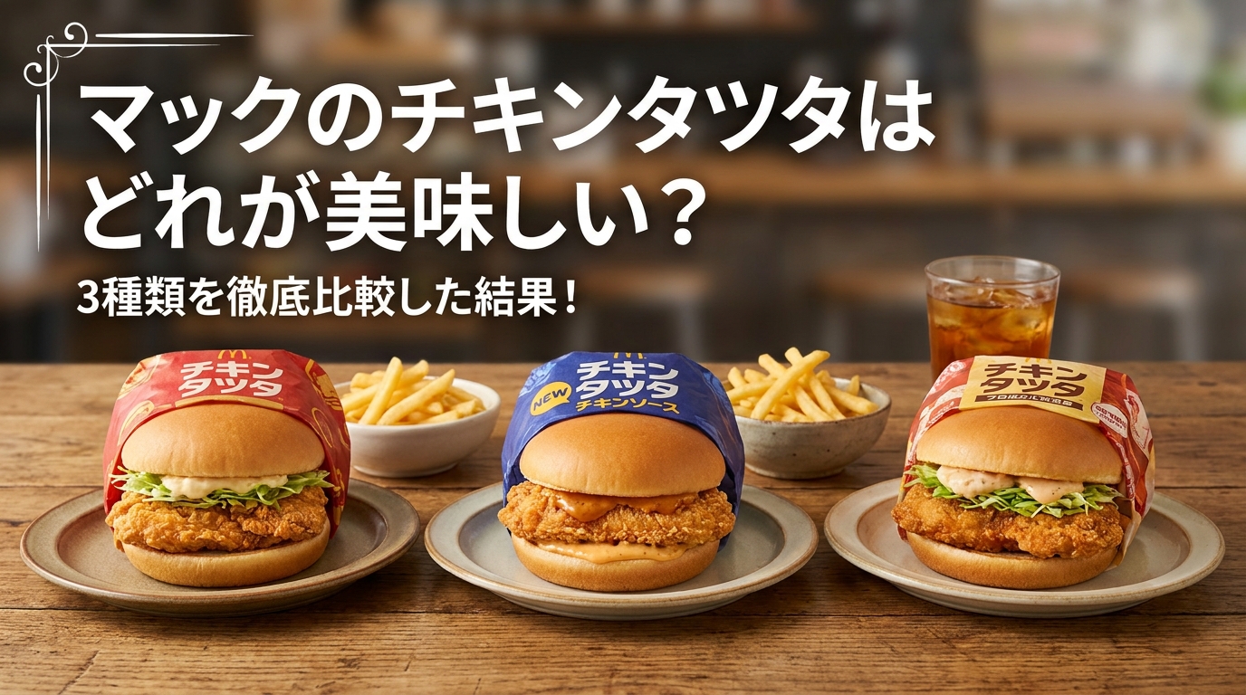 マックのチキンタツタはどれが美味しい？3種類を徹底比較した結果！