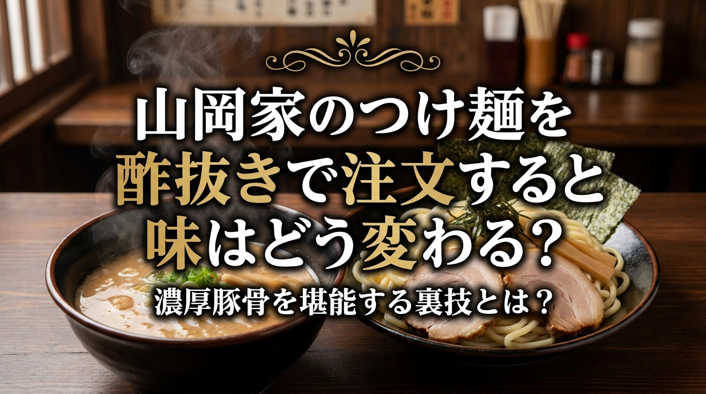 山岡家のつけ麺を酢抜きで注文すると味はどう変わる?濃厚豚骨を堪能する裏技とは?