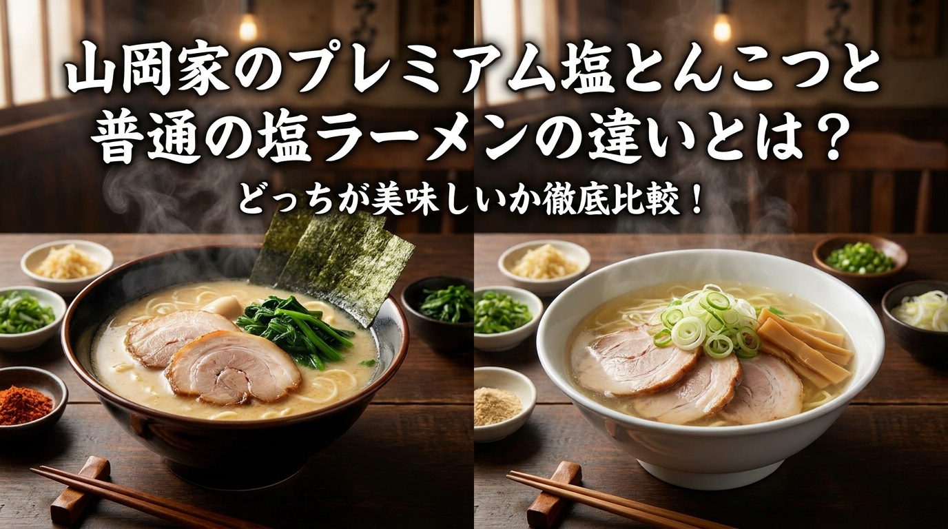 山岡家のプレミアム塩とんこつと普通の塩ラーメンの違いとは？どっちが美味しいか徹底比較！