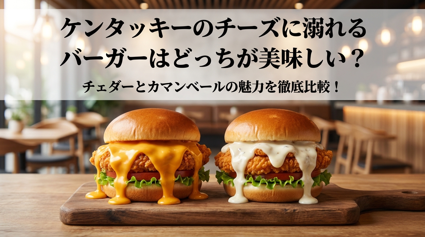 ケンタッキーのチーズに溺れるバーガーはどっちが美味しい?チェダーとカマンベールの魅力を徹底比較!