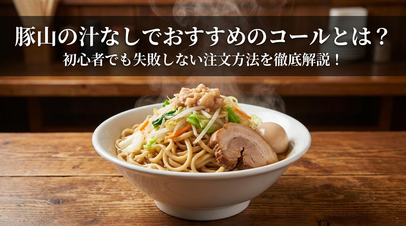 豚山の汁なしでおすすめのコールとは?初心者でも失敗しない注文方法を徹底解説!