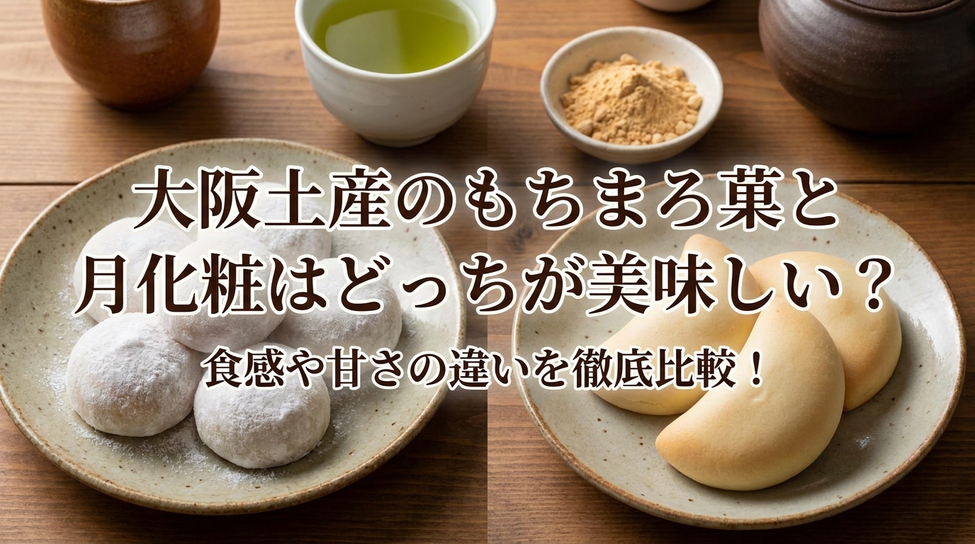 大阪土産のもちまろ菓と月化粧はどっちが美味しい?食感や甘さの違いを徹底比較!