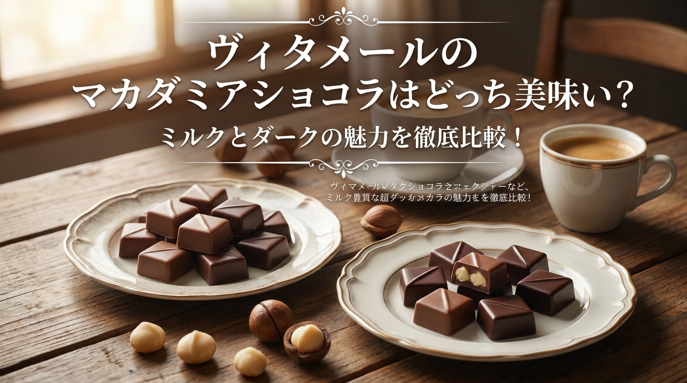 ヴィタメールのマカダミアショコラはどっちが美味しい?ミルクとダークの魅力を徹底比較!