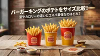 バーガーキングのポテトをサイズ比較！量やカロリーの違いとコスパ最強なのはどれ？