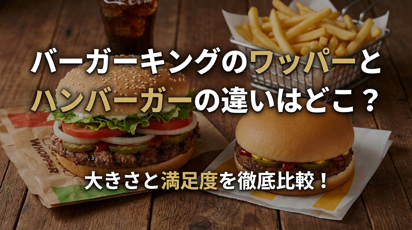バーガーキングのワッパーとハンバーガーの違いはどこ?大きさと満足度を徹底比較!