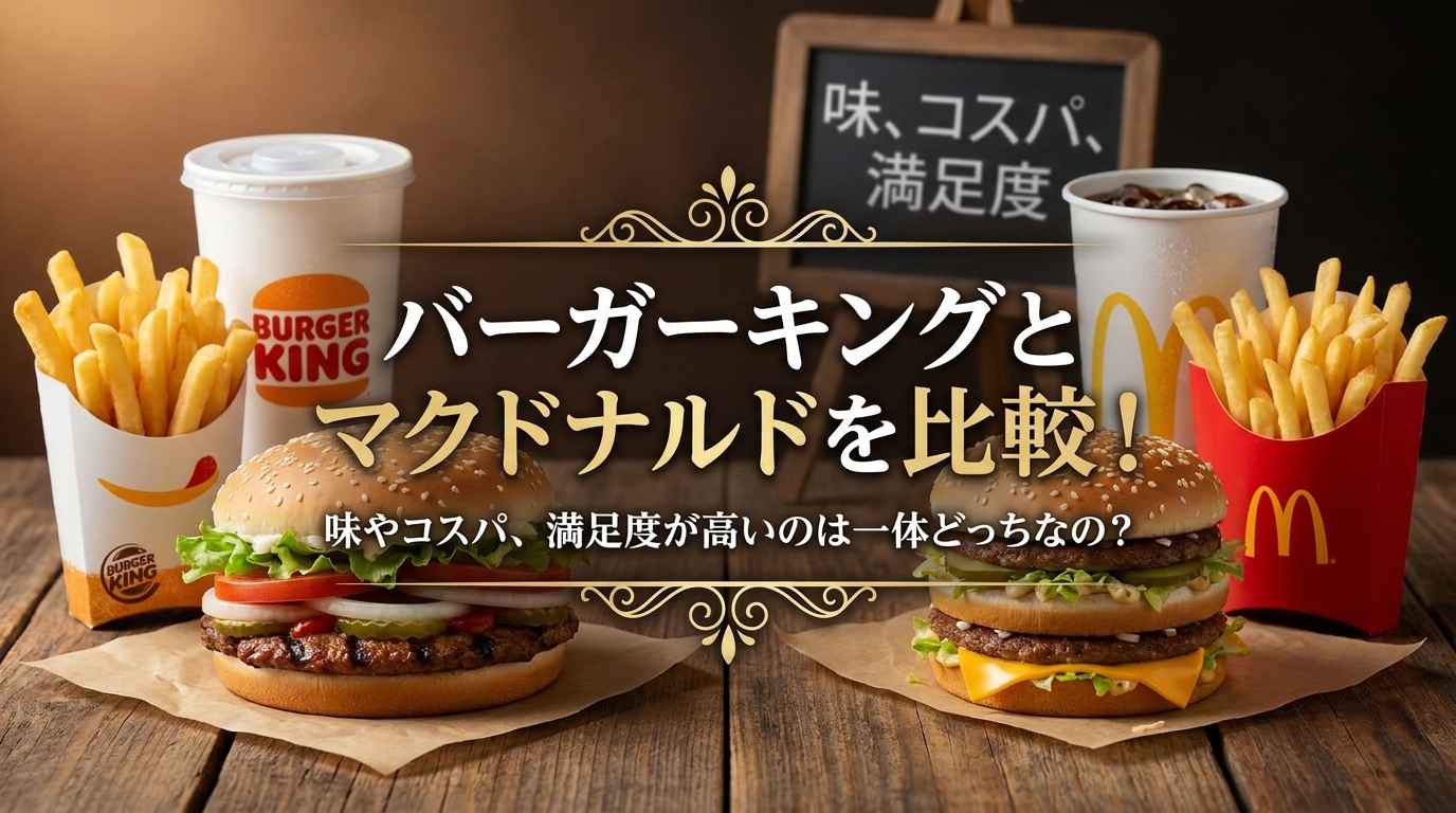 バーガーキングとマクドナルドを比較!味やコスパ、満足度が高いのは一体どっちなの?