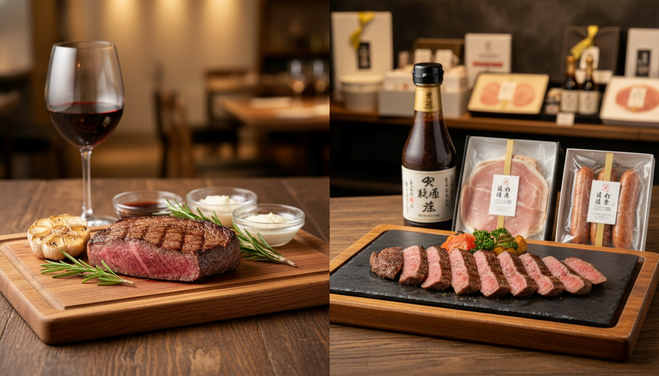 レストランなら「三田屋本店」、ギフトなら「廣岡揮八郎の三田屋」がおすすめ