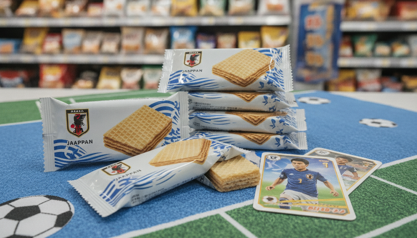 サッカー日本代表ウエハースは全国の量販店やお菓子売り場で買える！